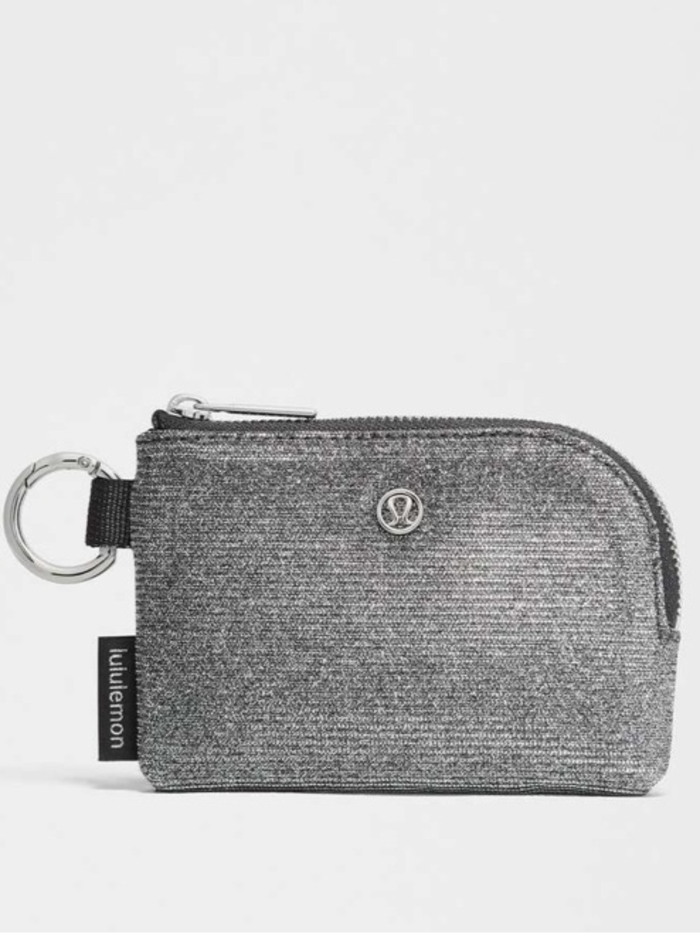 NWT Lululemon Clippable Card Pouch In Silver Glitter Finish NEW